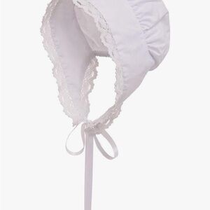 White Lace Girls Bonnet